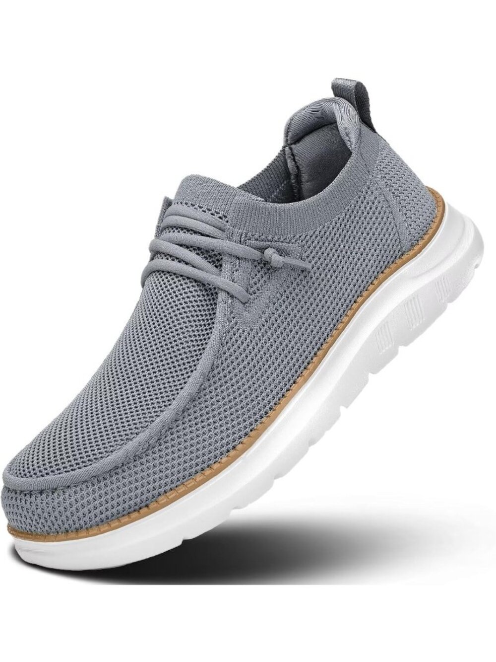 👑Mens Grey Slip-on Casual Mesh Walking Shoes Loafers Comfortable Soft Sole